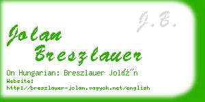 jolan breszlauer business card